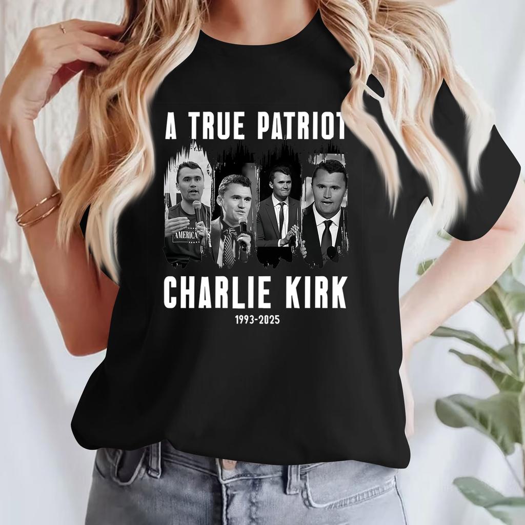 Women's Casual Printed T-Shirt Round Neck Pullover Short Sleeve Top