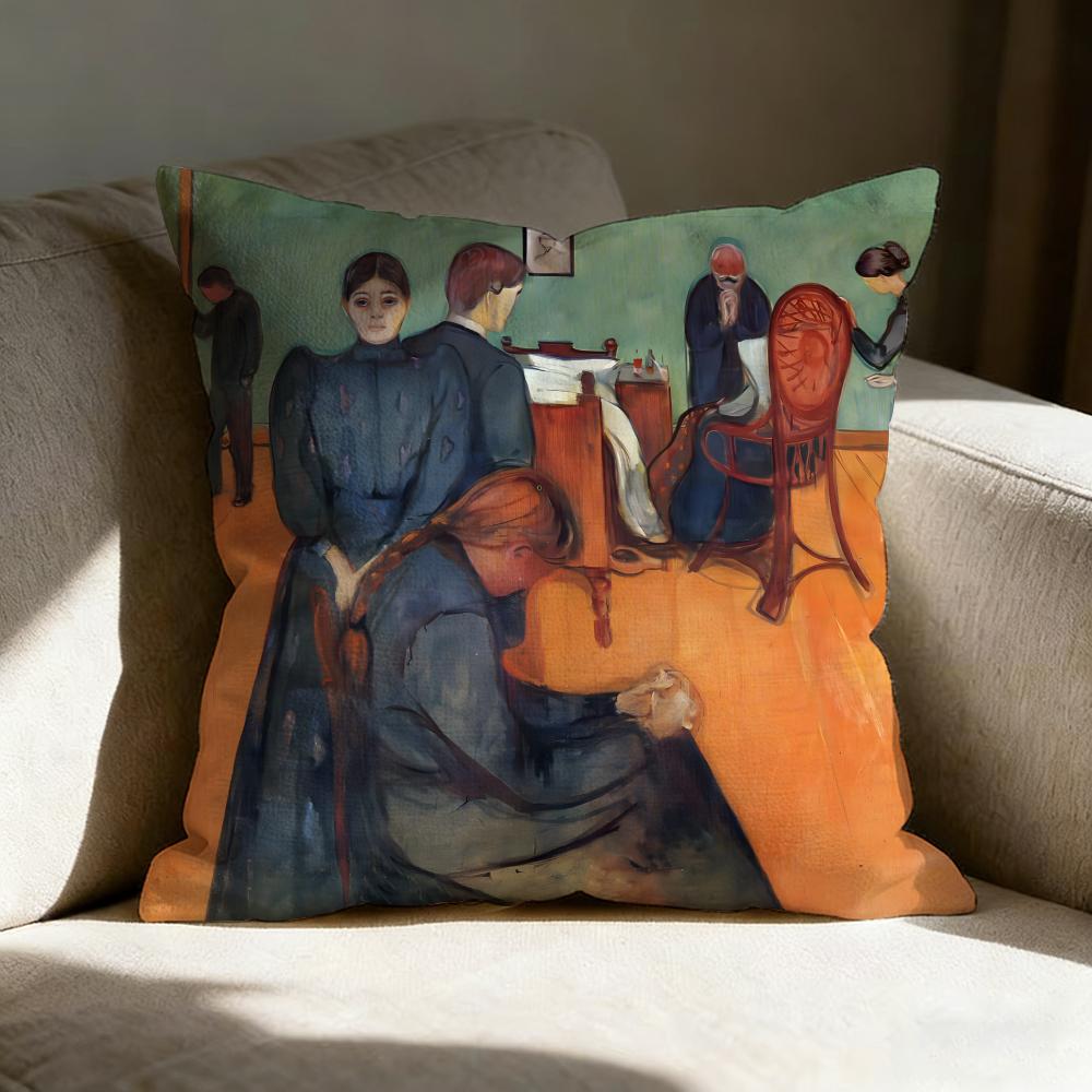 E-Edvard M-Munch Pillow Case Pillowcase, Double-Sided Printed, Sofa Cushion, Bedroom Headboard Pillow