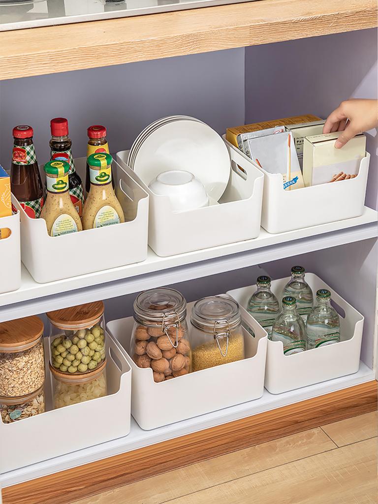 Plastic Cabinet Storage Box Kitchen Utensil Organizer Drawer Cutlery Storage Basket Under Sink Sundries Storage Case