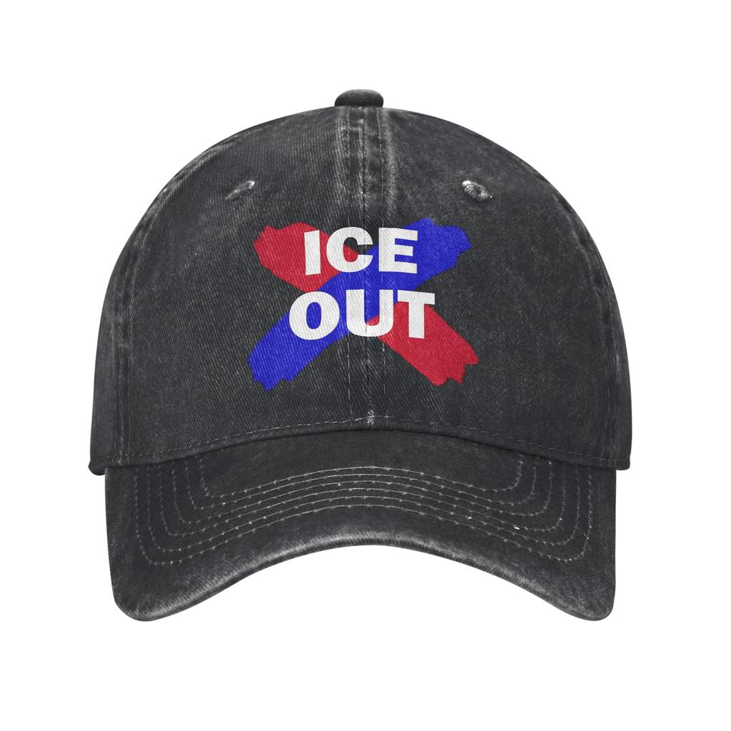 ice Out Anti Ice Minneapolis Abolish Ice Print Cap For Unisex Cotton Trucker Hat Daily Wear Baseball Cap Adjustable