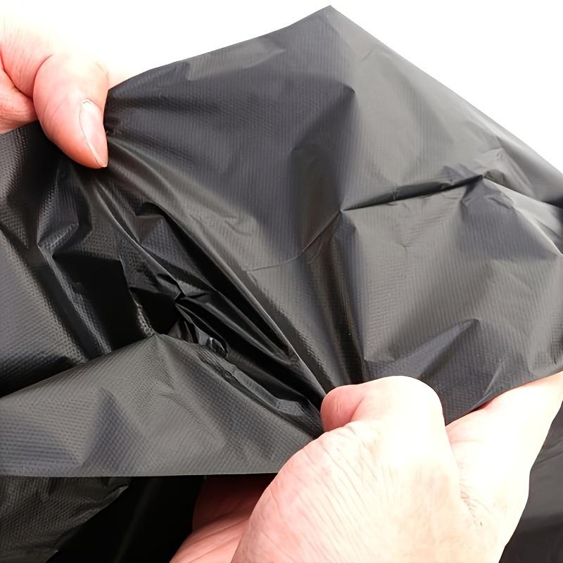 100pcs Heavy-Duty Black Plastic Trash Bags with Easy-Tie Handles - Leak-Proof, Disposable Garbage Liners for Home & Office Use