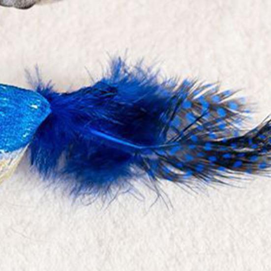 Игрушка для кошек «Щебечущая птичка» интерактивная реалистичная плюшевая птица с пищащим звуком и перышком, активируемая прикосновением, игрушка для котят для домашних кошек