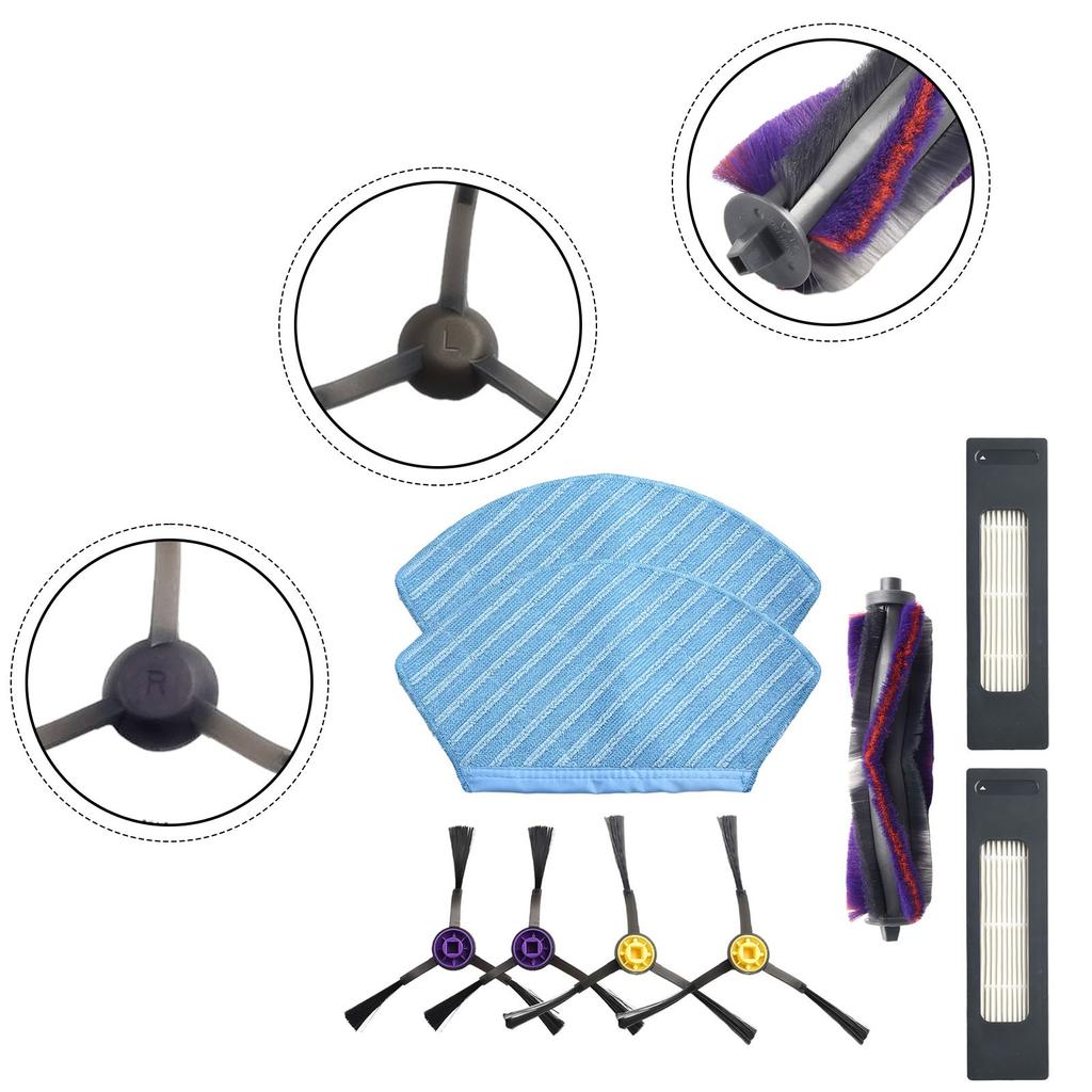 Комплект фильтров для основной щетки, детали для робота-пылесоса, боковая щетка, салфетка для швабры