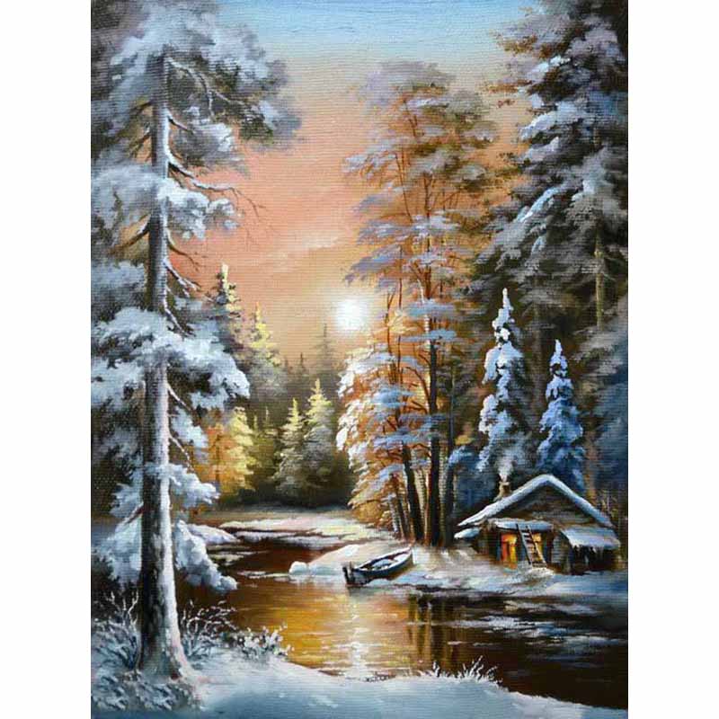 Diy 5D алмазная живопись, полный круглый дрель, набор для вышивки крестом, снег, живописная Алмазная вышивка, пейзаж, смола, настенное искусство, домашний декор