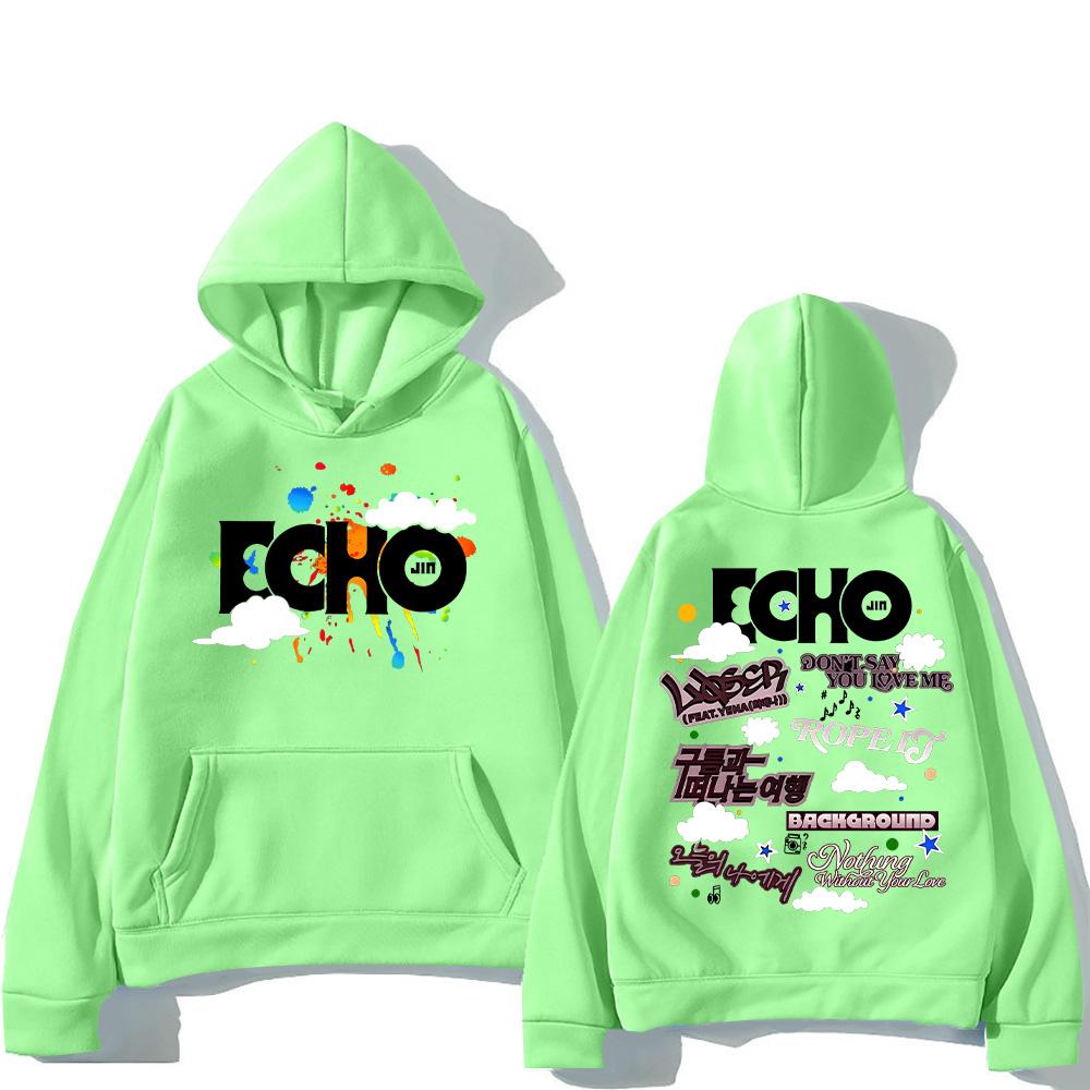 Джин Эхо Худи Унисекс Осень Зима Повседневные Винтажные Уличная Одежда Толстовки Мода Женщины Тур по Новому Альбому Пуловер Подарки для Фанов Джина