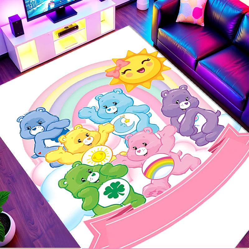 Care Bears Print Rug, Washable Floor Carpet, For Entryway Dorm Laundry Room Office Study, Home Decor Birthday Christmas Gift