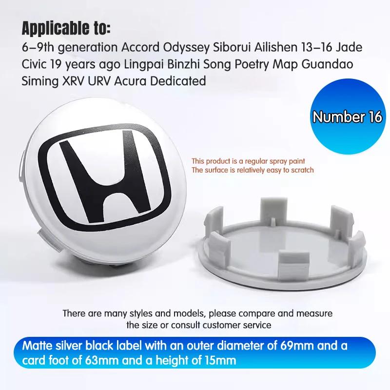 4Pcs 69mm 62mm 58mm Car Wheel Center Hub Cap Caps Emblem Logo classic style For Honda Civic Accord Fit CRV Jazz Odyssey Prelude