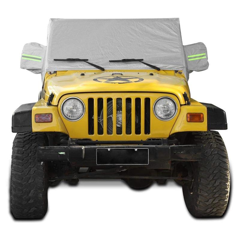 Sunshield Cover, For Jeep Wrangler TJ 1997-2006 Snow Rain Cover Weatherproof Car Cover Body Dustproof UV Protector-A87Q