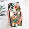 Матовый чехол с цветами для Samsung A05 Funda Galaxy A55 5G A54 A53 A52 A35 A34 A33 A14 A13 A12 A22 A23 A32 A51 A72 A73 M31 Твердый чехол