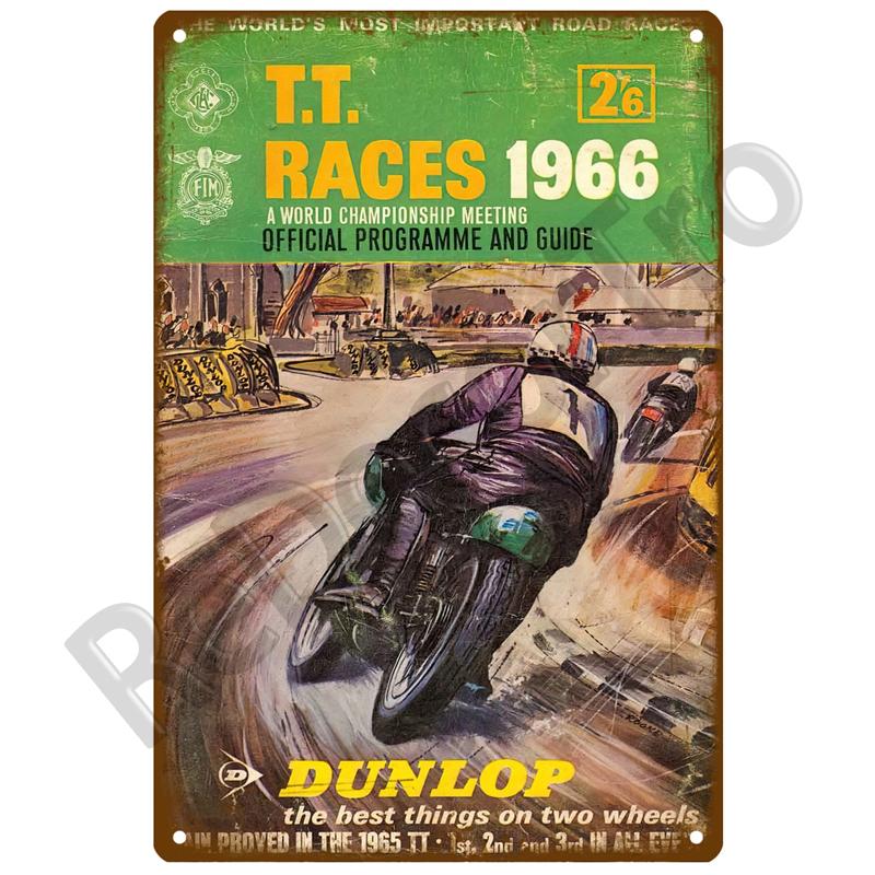 TT Races Vintage Wall Poster Vintage Retro Wall House Restaurant Decoration Plaque Metal Wall Decor Art Metal Sign Tin Sign ISLE