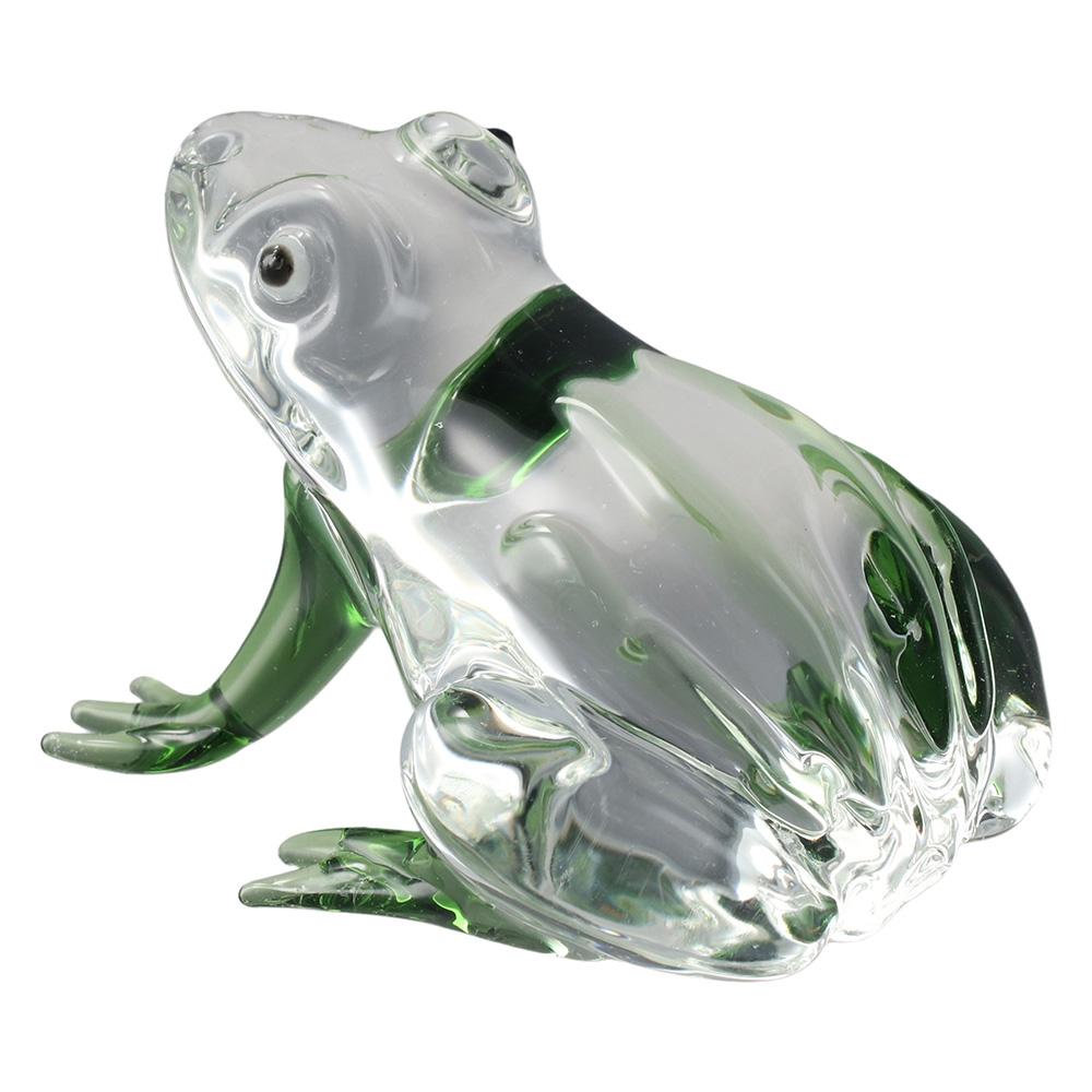 Crystal Home Decoration Ornaments Green Frog Ornament Pretty Glass Ornament Home