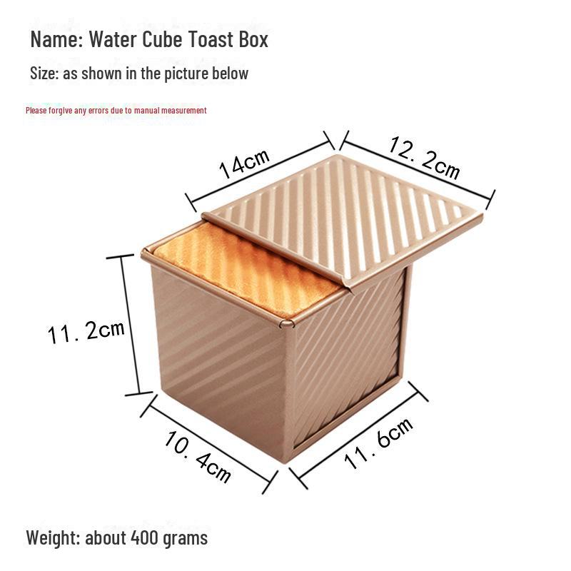 Золотистая гофрированная коробка для тостов с крышкой - 450 г. Форма для выпечки хлеба с антипригарным покрытием