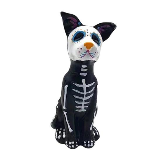 Хэллоуин Собака Кошка Украшение Дом с привидениями Декорация Призрак Скульптура животного Ремесло из смолы Скульптура черепа Домашний настольный декор