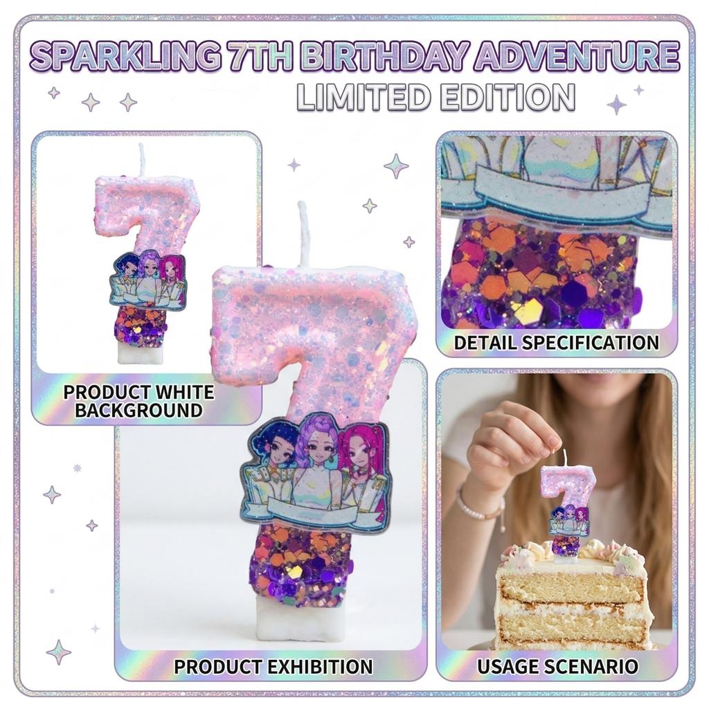 Fashion Cartoon Creative Birthday Candles Party Digital Candles
