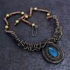 Labradorite Gemstone Handmade Copper Wire Wrap Jewelry Necklace 18" J8L36