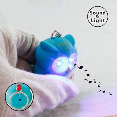 Bag Pendant Women Men Animal Key Holder Owl Keychain Led Keychain Sound Light Key Ring Car Key Ring