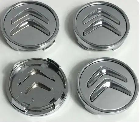 4Pcs 60MM Car Wheel Center Cap Replacement Black Wheel Centre Hub Caps Alloy Tire Rim Cover for Citroen C1C3C4 DS3 Most Models