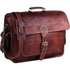 Натуральная винтажная коричневая кожаная сумка через плечо для ноутбука, портфель