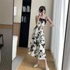 French Suspender Skirt Temperament Floral Suspender Dress for Women In Summer New Style Mature Style Slim Waist-hugging Long Skirt