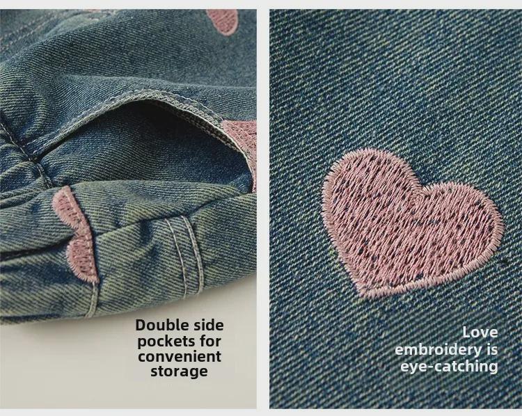 Джинсы Youbao Girls' Love: Осенний широкий прямой корейский свободный крой