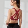 Женский спортивный бюстгальтер с высокой степенью поддержки и защитой от ударов - Йога-топ с перекрестной спинкой