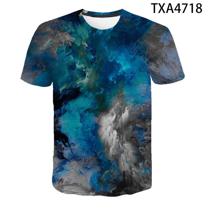 3D футболка Galaxy Colorful Clouds футболка для мужчин, женщин, детей, облако крутая футболка с принтом звездного неба, топы, футболки, одежда для мальчиков и девочек