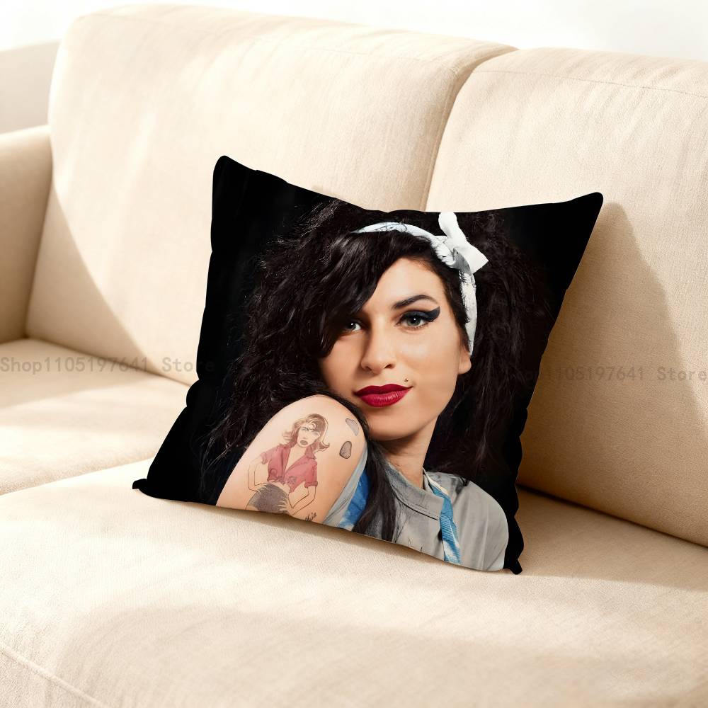 A-Amy W-Winehouse Pillow Case For Sofa Decor Car Office Room Printing Cushion Cover Decorations And Protector