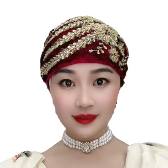 Женская шапка-тюрбан Yousheng, декор с блестками, соответствующий цвету, вышивка, легкий головной платок, крышка для волос, женская повязка на голову, женская повседневная шапочка