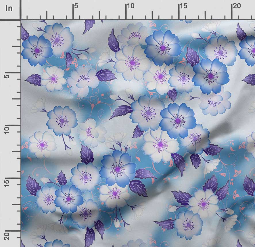 Soimoi Китайский цветочный принт, хлопковый батист, ткань для квилтинга, продаваемая во дворе, ширина 42 дюйма, хлопчатобумажная ткань средней плотности,