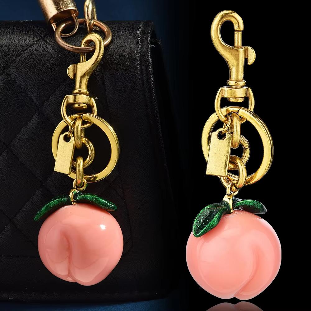 Модный Вкусный Брелок Персик Летние Фрукты Роскошный Фруктовый Брелок Для Женщин Мужчин Ювелирные Изделия Сумка Ключи Аксессуары Подарок