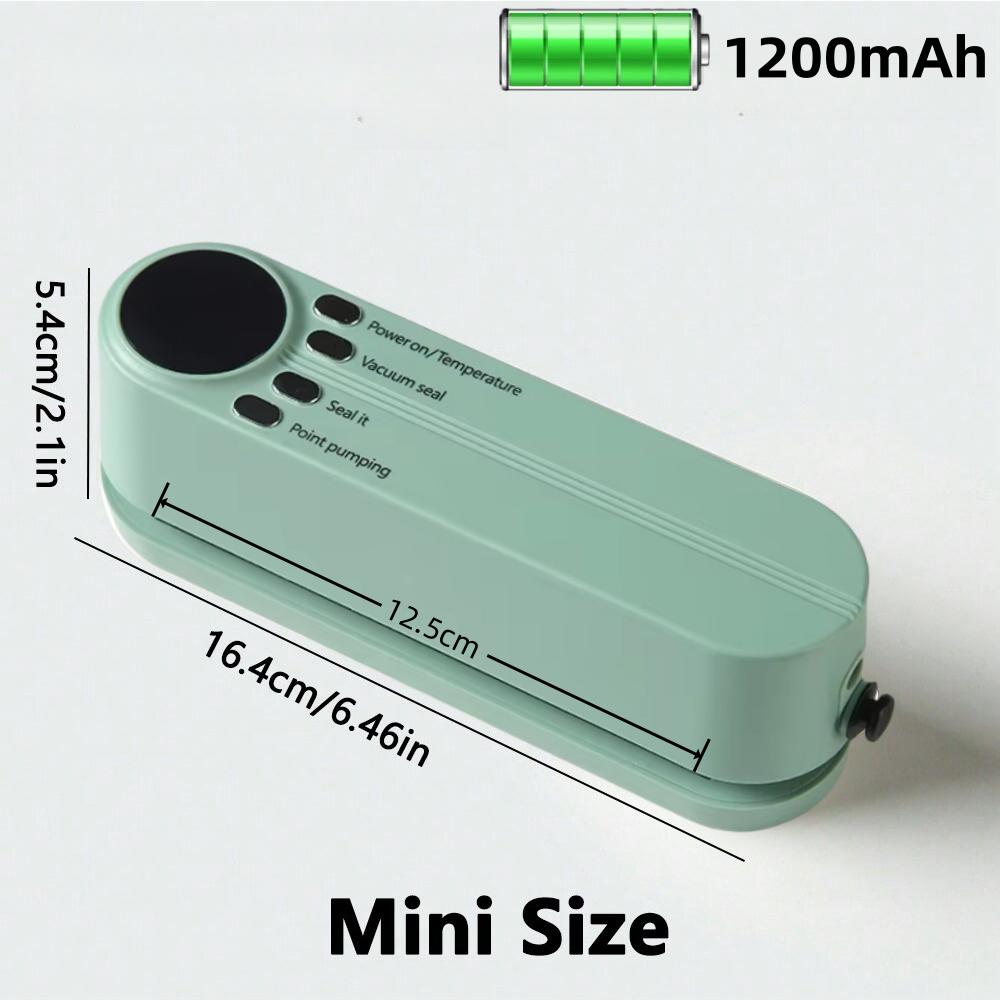 Mini Portable Vacuum Sealer Fresh Sealing Machine Home LED Display 1200mAh Wireless Fully Automatic Vacuum Sealer Plastic Sealer