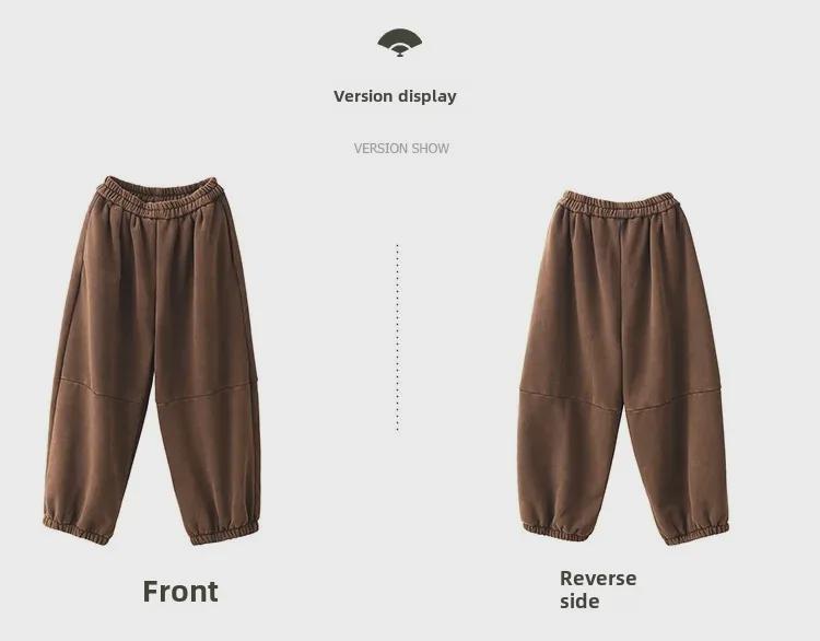 Женские зимние повседневные плюшевые спортивные штаны 2024 года — художественное плетение, мягкие, теплые, утолщенный дизайн