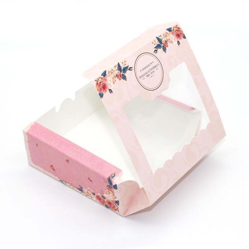 Pin Rose 10Pcs Sweet Beautiful Wedding Party Cup Cake For 2/4/6 Cake Case Cupcake Windowed Boxes
