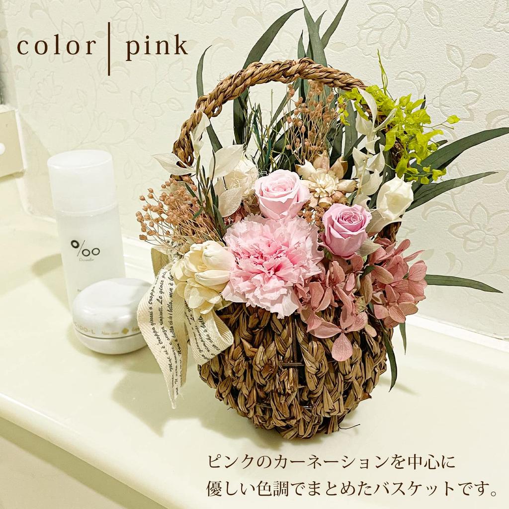 Apron Selection Preserved Flower Basket (Orange) Wrapped in a Clear Case, Made in Japan by a Floral Arranger (Gift/Present/Mother's Day)