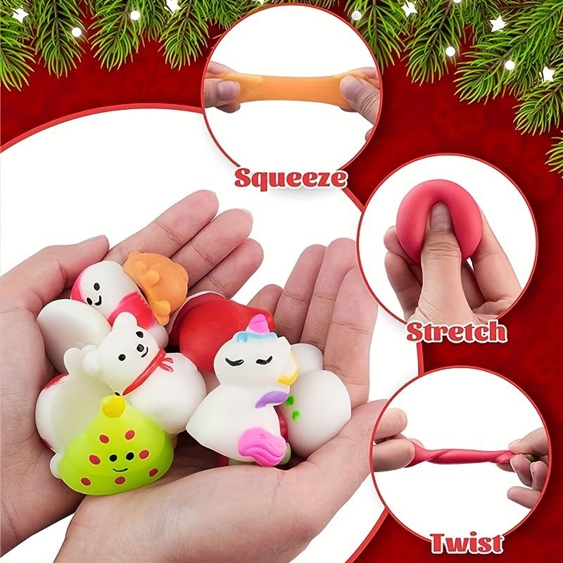 20Pcs Christmas Mochi Squishies Toys Santa Claus Snowman Squeeze Stress Relief Toysfor Kids Christmas Gift Classroom Rewards