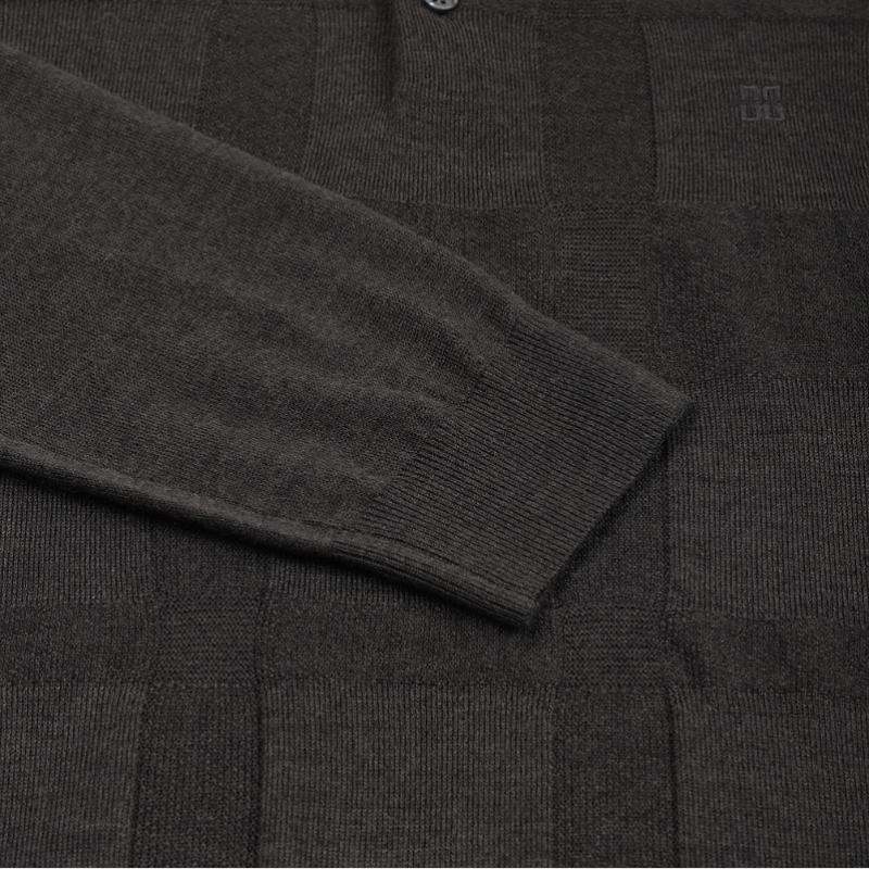 Daks 26ss Wool Blend Mixed Check Collar Knit Dmp1swtl201kk