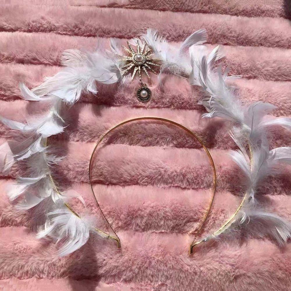 Повязка на голову "Звездное перо" Солнечная Лолита Заколки для волос Креативный обруч для волос "Крылья ангела" Вечеринка