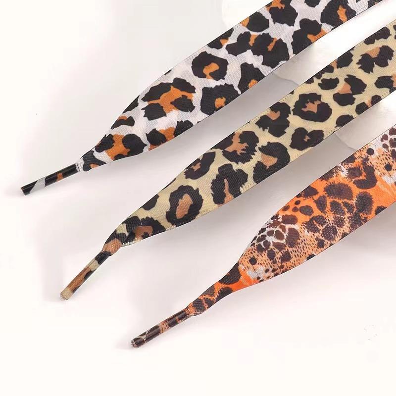 Classic Animal Patten Print Shoelace Creative Unisex Sneakers Canvas Shoe Lace Flat Leopard Zebra Tiger Snake Shoelaces Strings