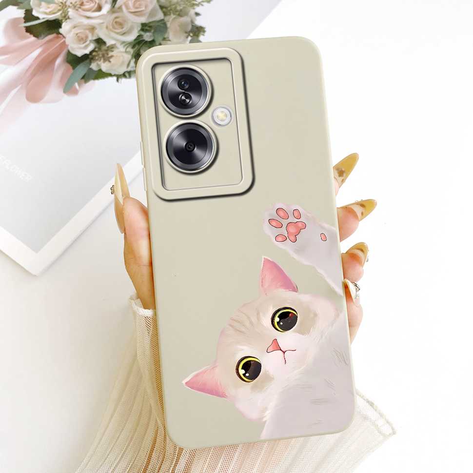For Oppo A79 5G Case Cartoon Cat Retro Style Silicone Cover For Oppo A79 CPH2553 CPH2557 Shockproof Phone Cases Bumper