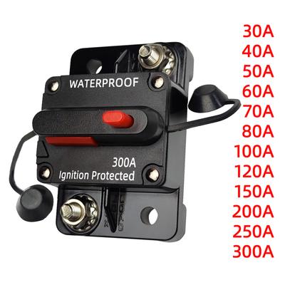 Автоматический выключатель с предохранителем Power Protect Троллинг с ручным сбросом Предохранитель Инвертор 30A - 300A 12V - 48V DC Водонепроницаемый автомобильный катер Руководство для автомобильной аудиосистемы