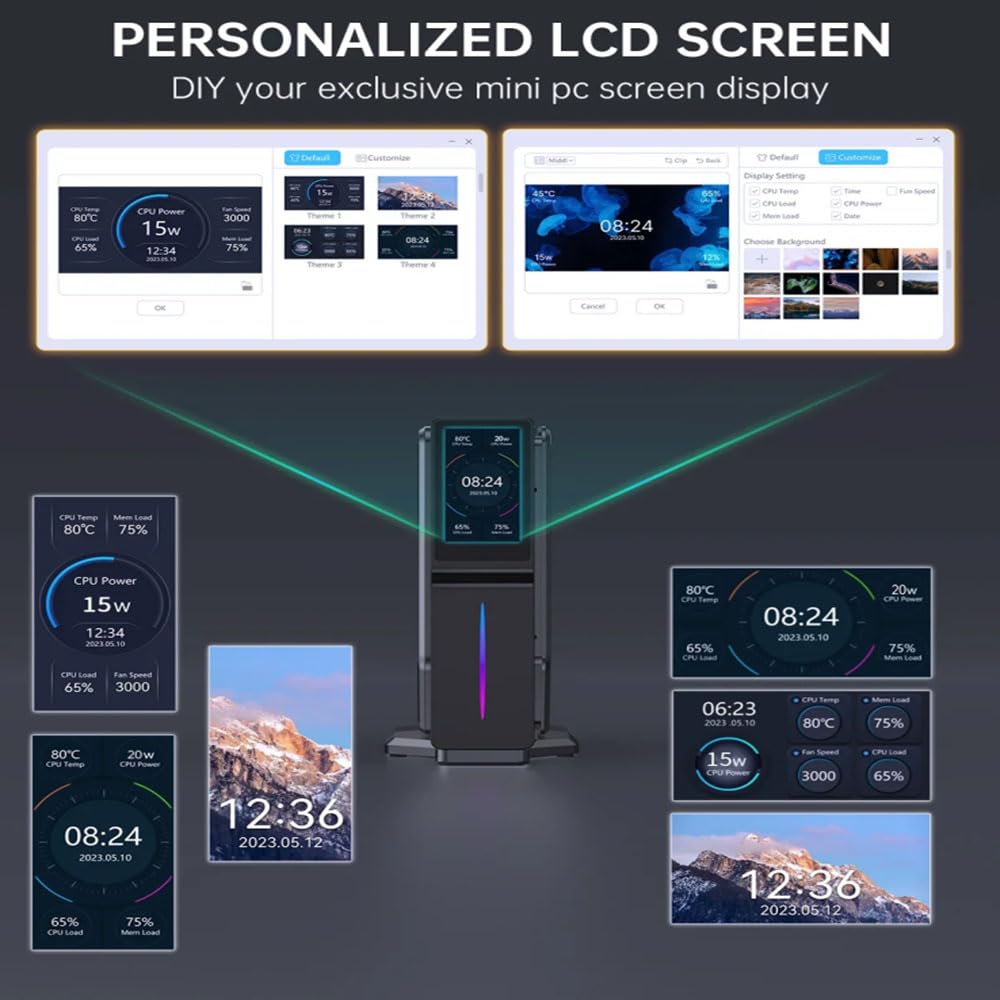 SZBOX Мини ПК Маленький ПК Без ОС Intel Alder Lake N97 Маленький ПК 0 ГБ DDR4 0 ГБ SSD Специализированная игровая консоль Мини-компьютер ЦП и ОЗУ ЖК-цифровой дисплей