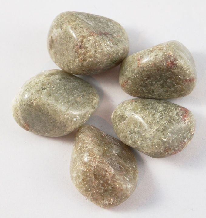 White Aventurine Tumbled Stones, 24 Pack