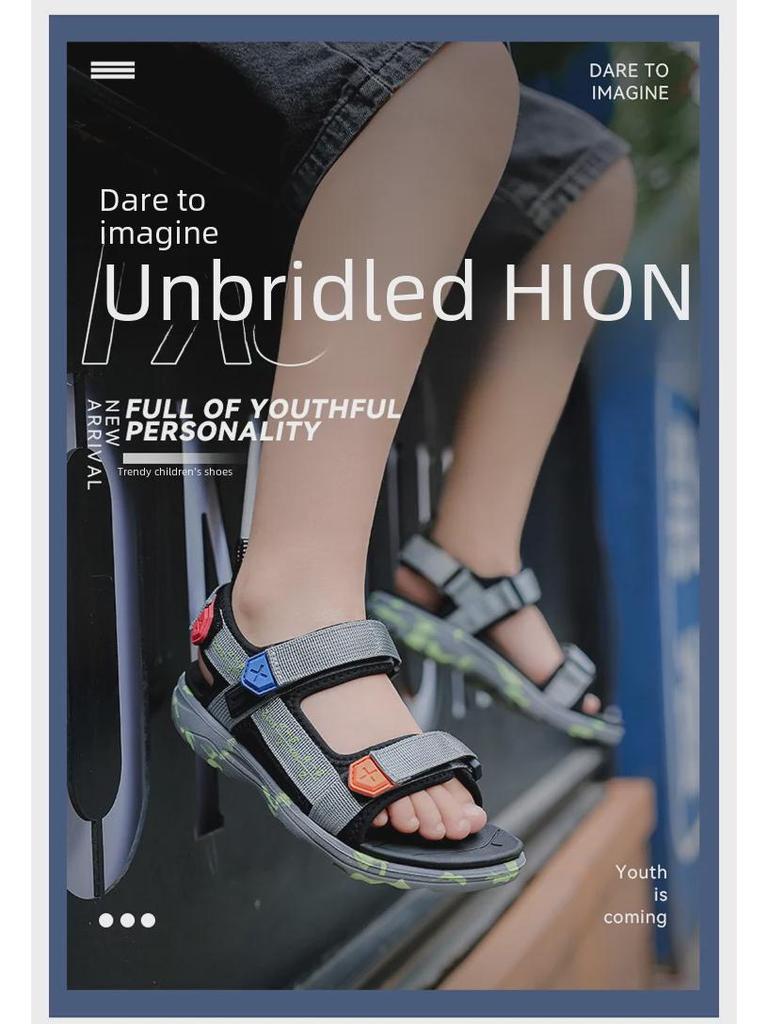 Легкие модные сандалии для мальчиков — мягкая подошва, нескользящая, летняя пляжная обувь для детей среднего и большого размера