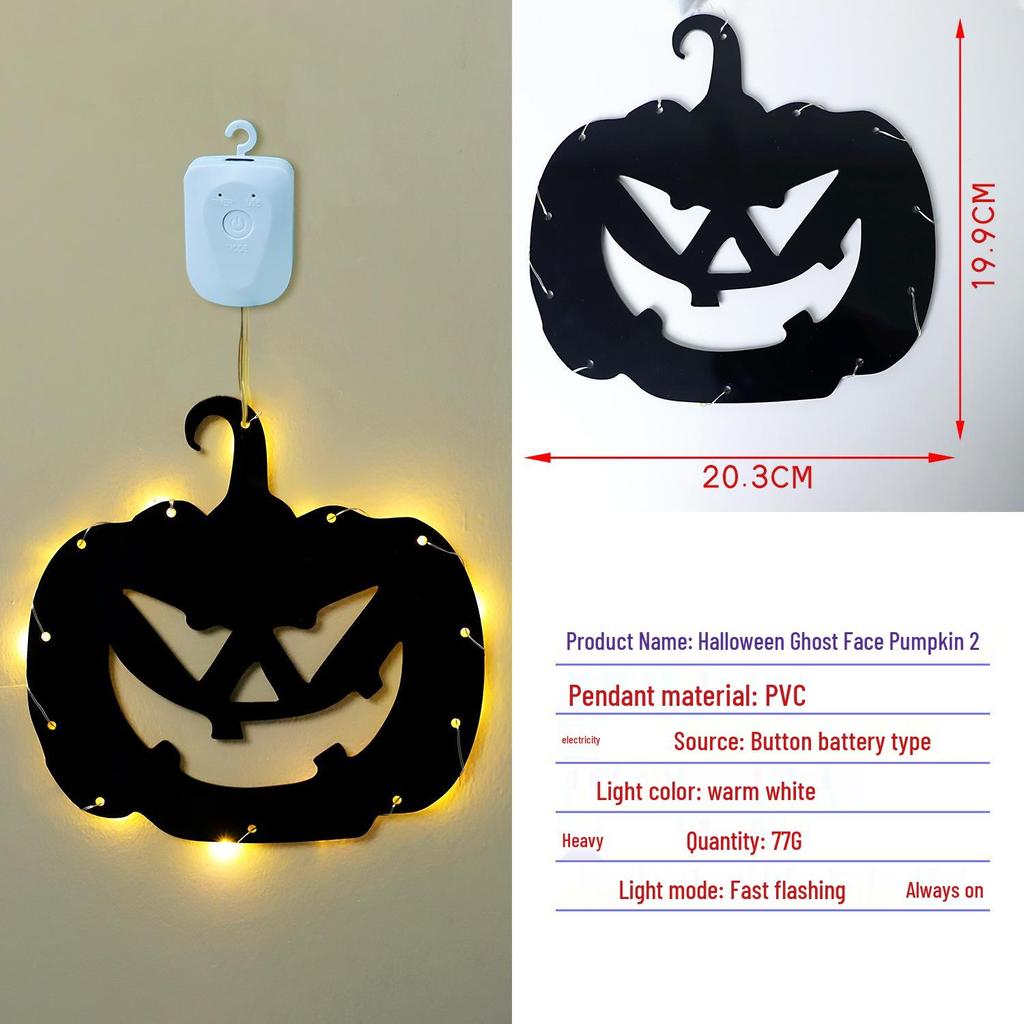 Halloween Pumpkin Ghost Hanging Lights for Indoor Wall & Window Decoration