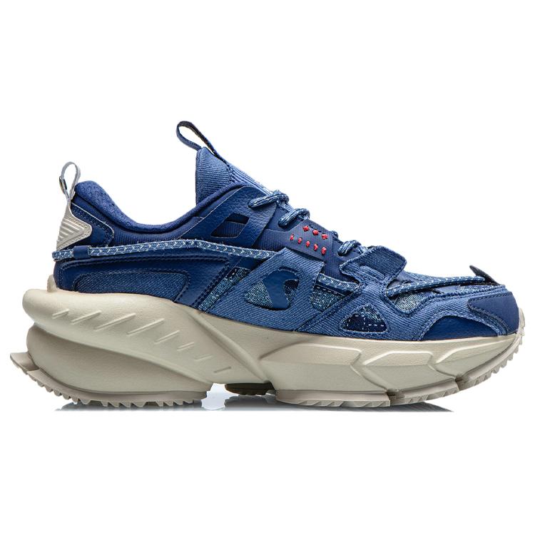 Li Ning Удобные и модные беговые кроссовки мужские темно-синие ARLR009-3
