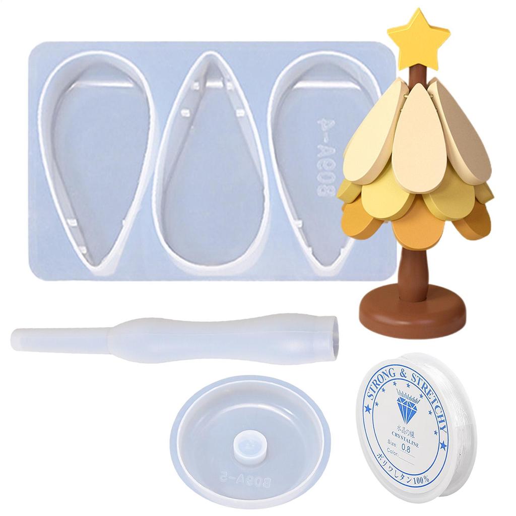 DIY Christmas Resin Molds Handmade Tree Shaped Insulation Mat Mold Hot Dish Mat Making Mold For Wax Cement Soap Resin Plaster