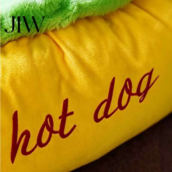 Comfortable Cat Bed Hot Dog Pet Bed, Soft Cozy Plush Removable Washable Mat, Novelty Furniture Cute Bun for Cats Dogs, Sofa Indoor Nest