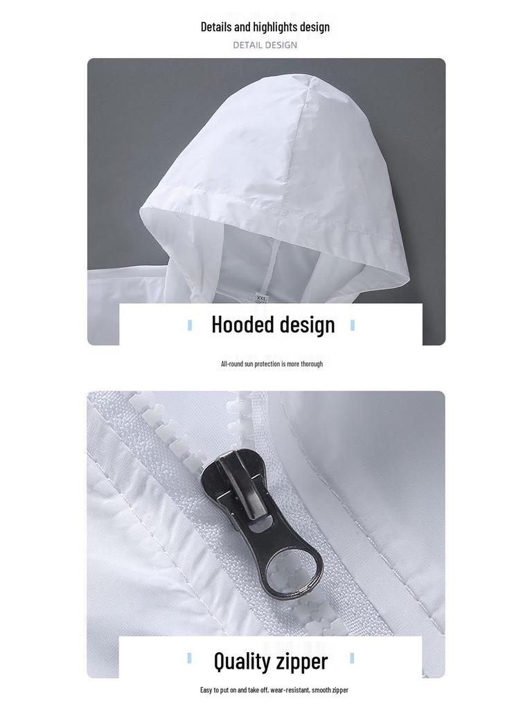 Мужская летняя куртка с капюшоном для защиты от УФ-лучей - Ультратонкая, прохладная, дышащая, ветрозащитная защита от солнца