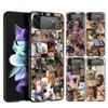Z Flip 4 Phone Case for Samsung Galaxy Z Flip 3 5G ZFlip3 Flip3 Zflip Flip4 Black Hard Cover Cat Meme Funny Animals Shell Coque