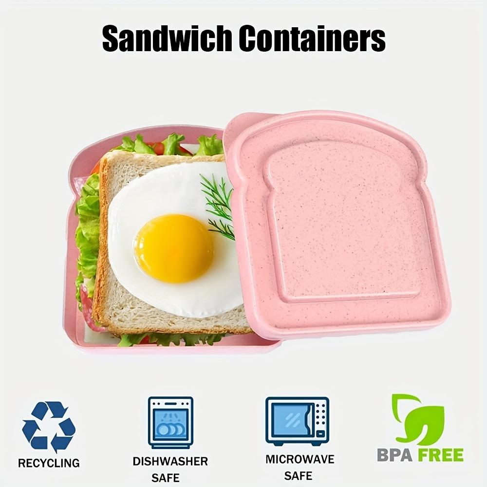 Reusable Bento Sandwich Box Set BPA-Free with Lid Microwave Safe Stackable Container for School Outdoor Picnic Kitchen Organizer
